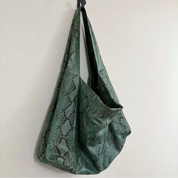 Pellessimo Paris Exotic Green Python Snakeskin Shoulder Hobo Bag - Picture 2 of 5